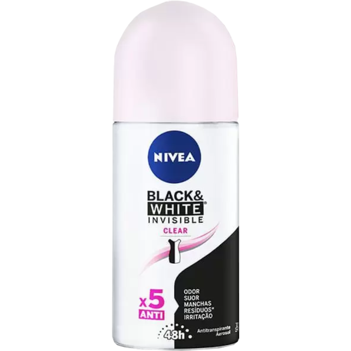 Desod Nivea Roll-On 50Ml Inv Blk Wte F Clear