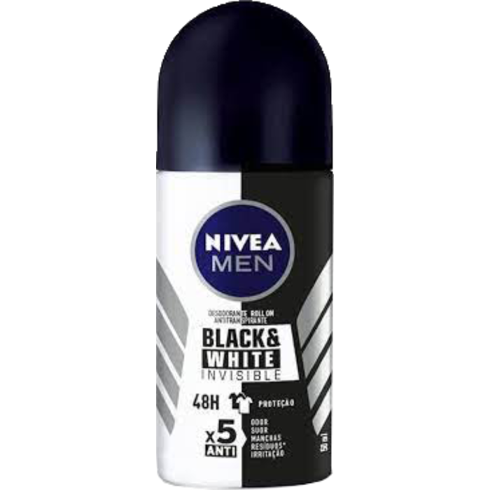 Desod Nivea Roll-On 50Ml Inv Blk Wte M Power